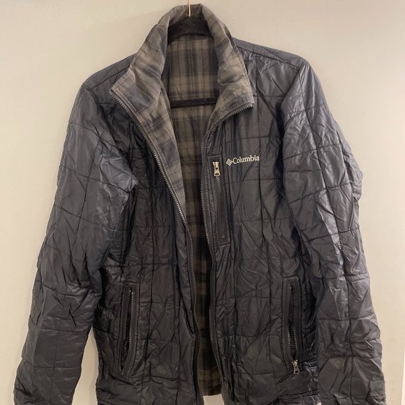 Columbia Men's Reversible Black Plaid Jacket